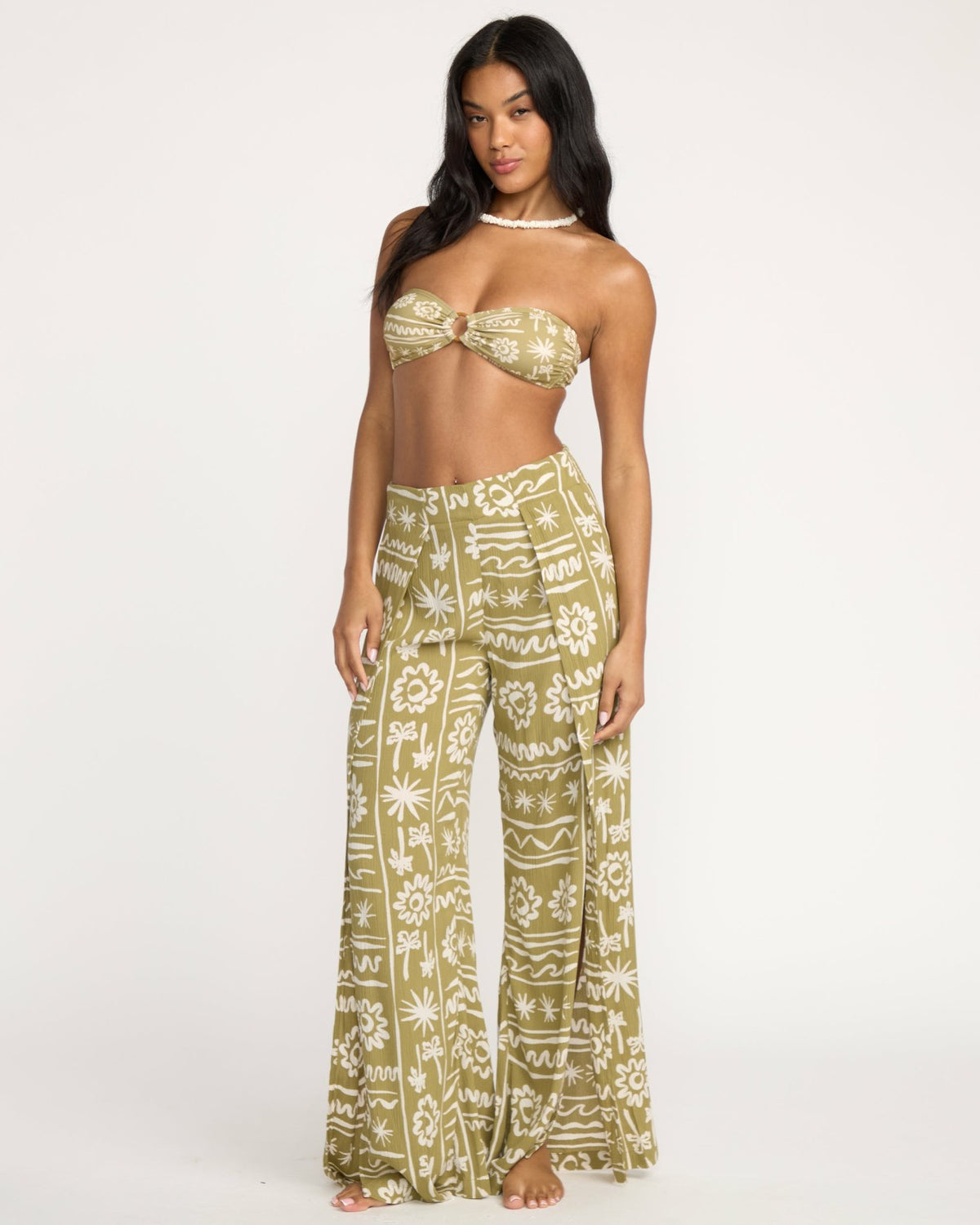 Split Spirit Elastic Waist Pants - Green Tea | Billabong Women