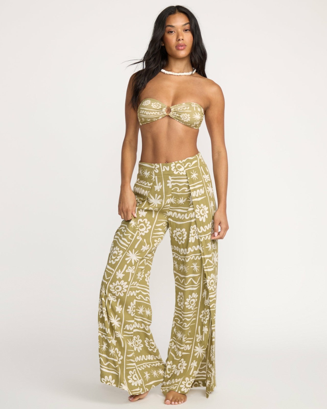 Split Spirit Elastic Waist Pants - Green Tea | Billabong Women