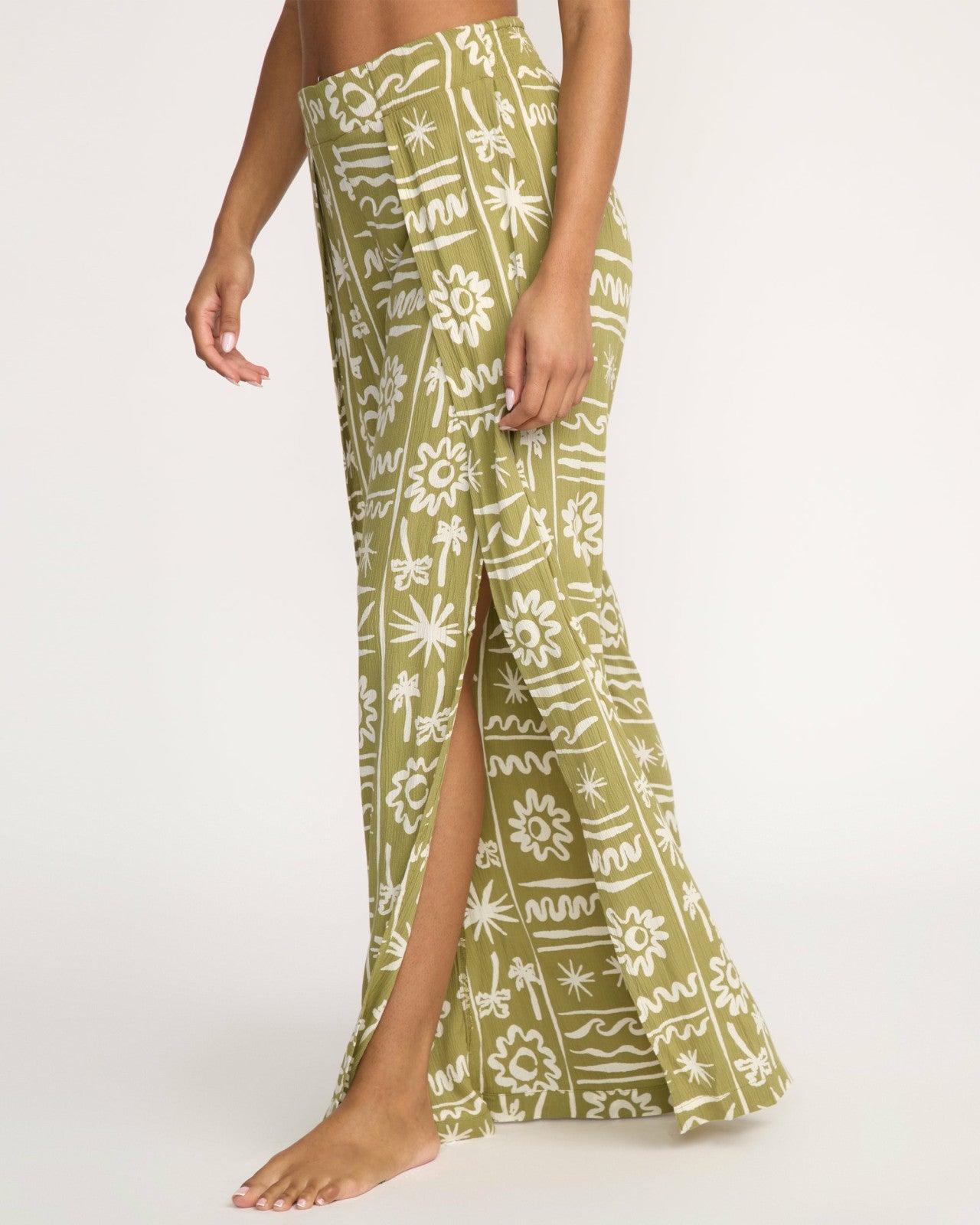 Split Spirit Elastic Waist Pants - Green Tea | Billabong Women