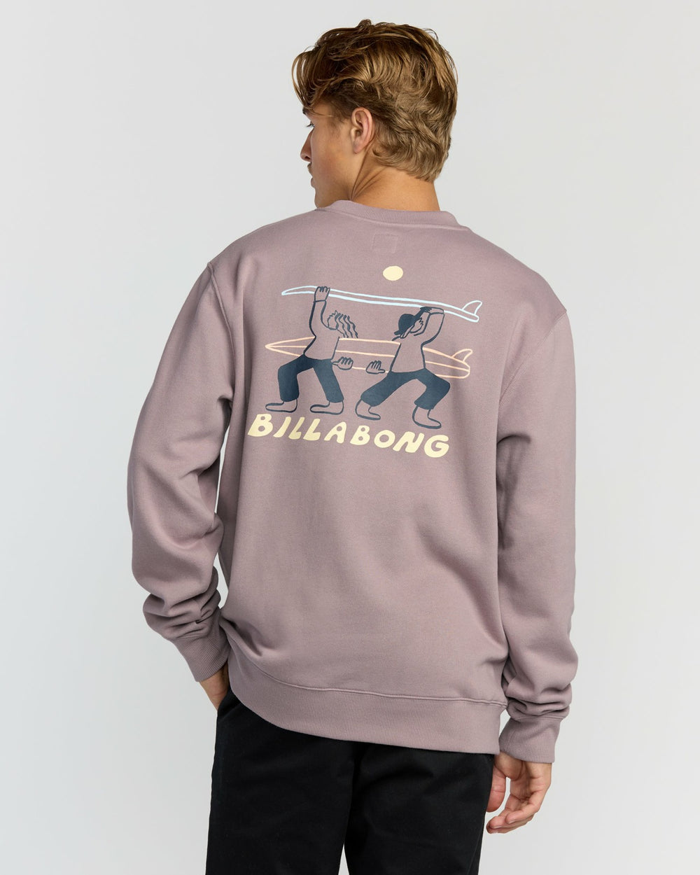 Split The Peak Crewneck Sweatshirt - Purple Ash | Billabong Men