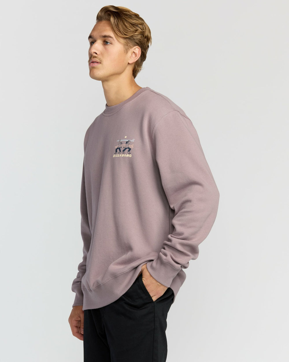 Split The Peak Crewneck Sweatshirt - Purple Ash | Billabong Men