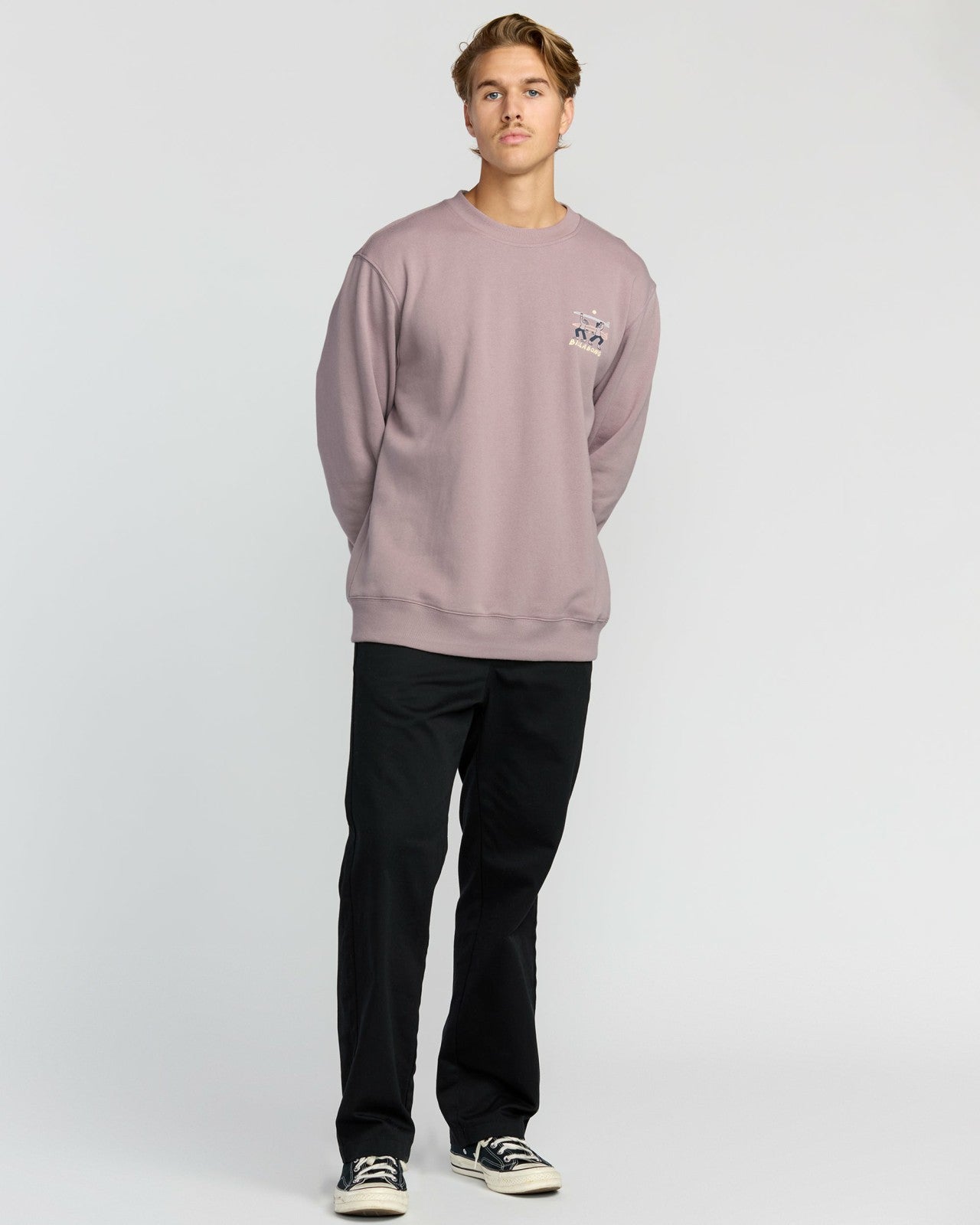 Split The Peak Crewneck Sweatshirt - Purple Ash | Billabong Men