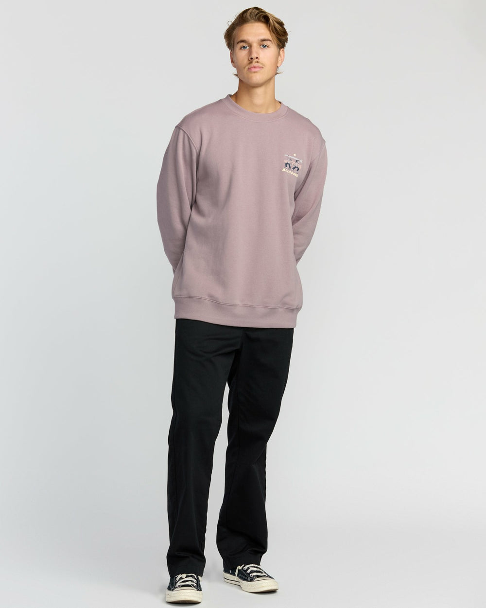 Split The Peak Crewneck Sweatshirt - Purple Ash | Billabong Men