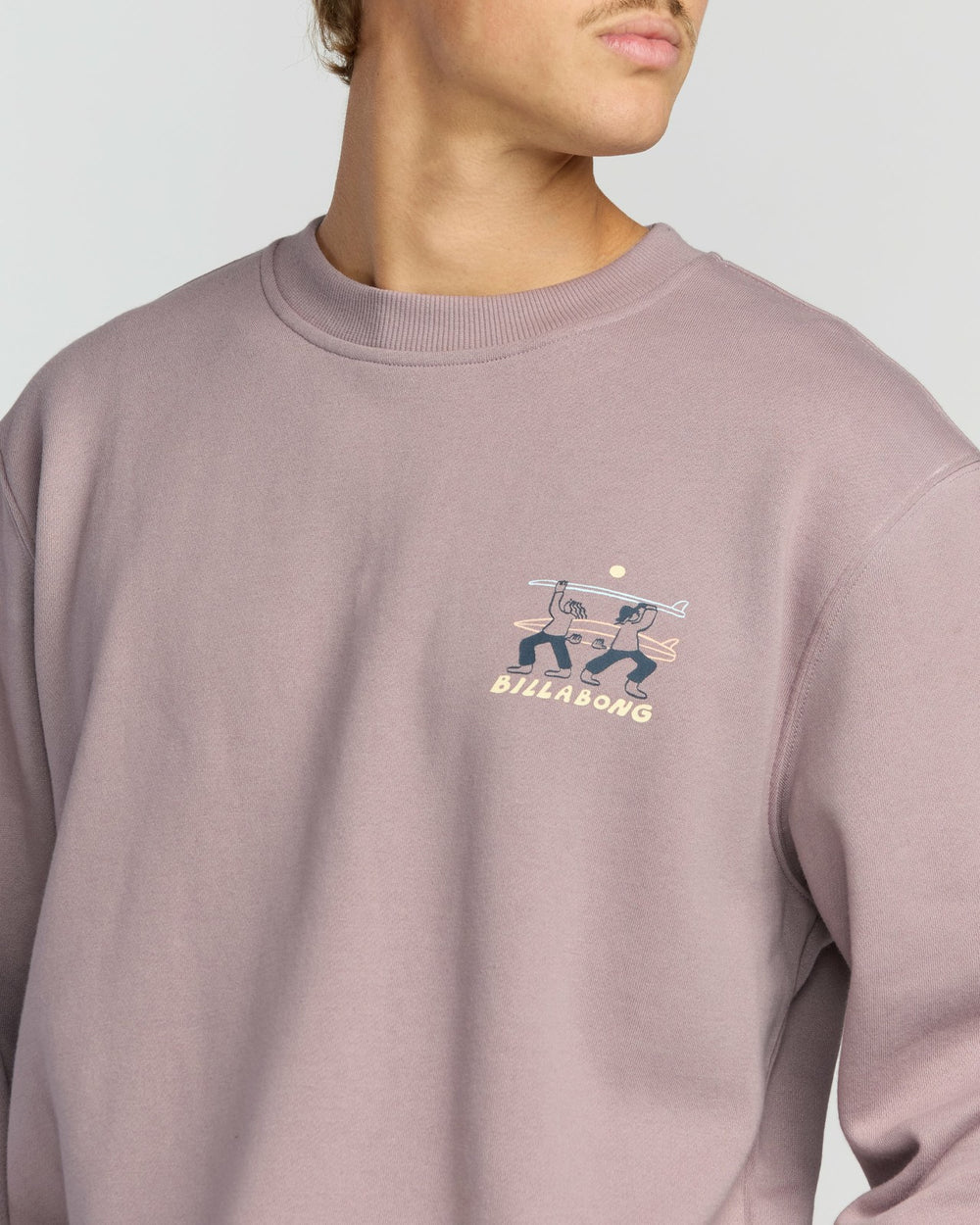 Split The Peak Crewneck Sweatshirt - Purple Ash | Billabong Men