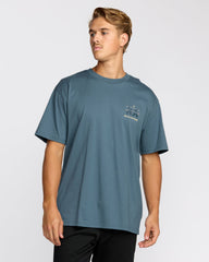 Split The Peak Regular Short Sleeve T-Shirt - Steel Blue | Billabong Men