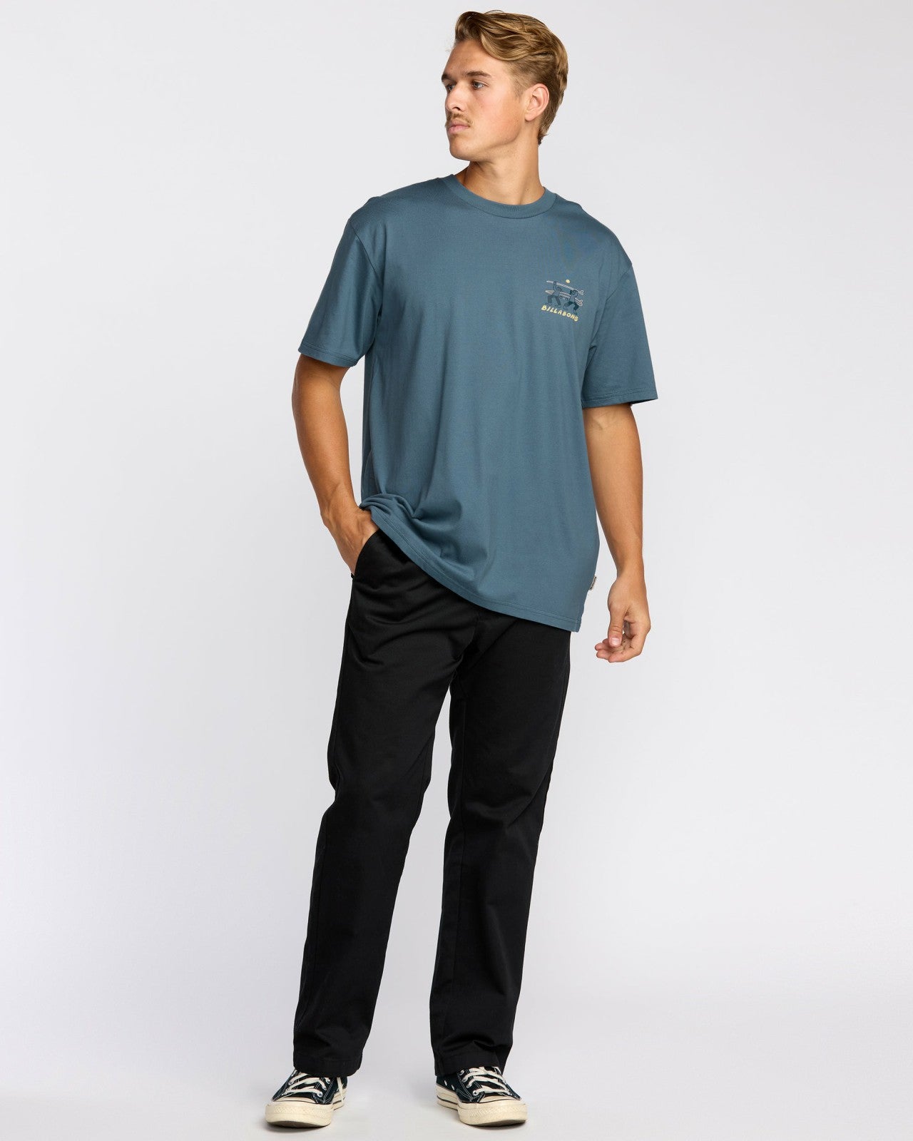 Split The Peak Regular Short Sleeve T-Shirt - Steel Blue | Billabong Men