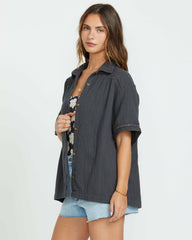 Summers End Short Sleeve Shirt - Black Sands | Billabong Women