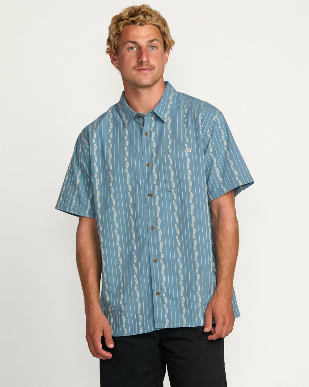 Sundays Jacquard Short Sleeve Shirt - Carolina Blue | Billabong Men