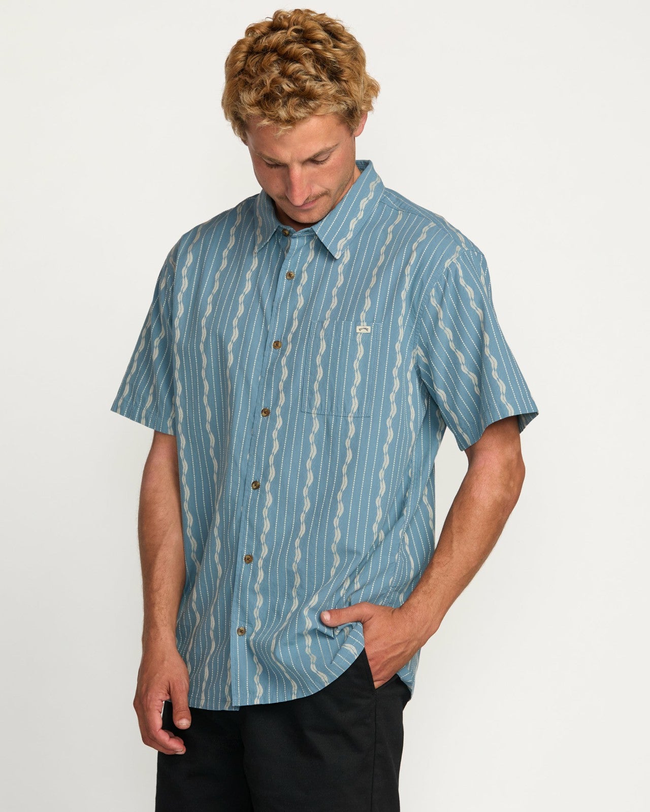 Sundays Jacquard Short Sleeve Shirt - Carolina Blue | Billabong Men