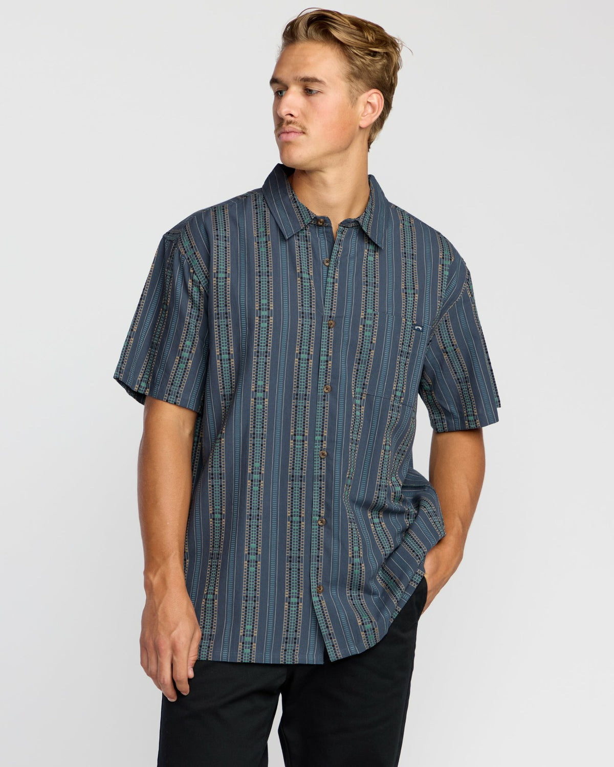 Sundays Jacquard Short Sleeve Shirt - Dark Navy | Billabong Men