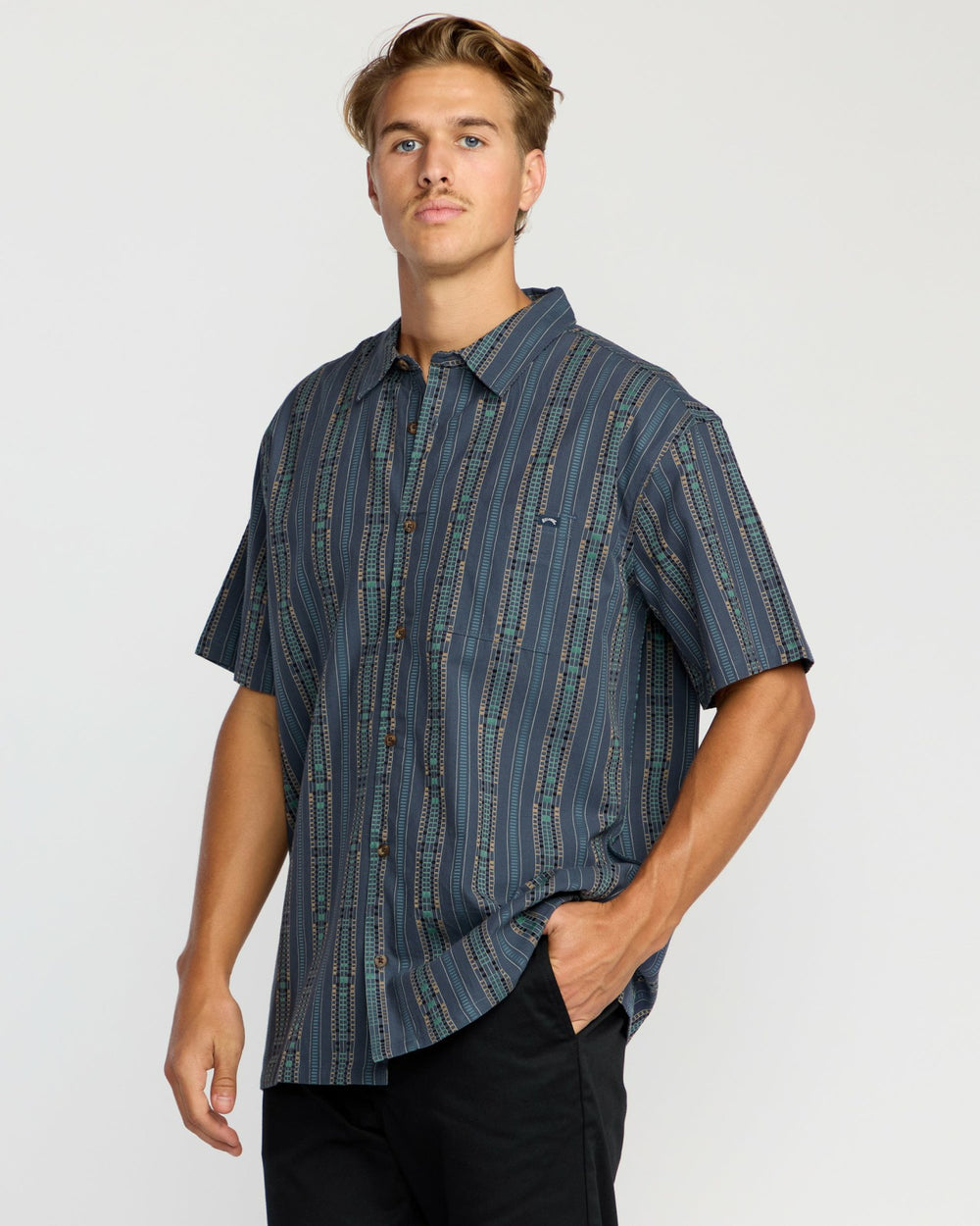 Sundays Jacquard Short Sleeve Shirt - Dark Navy | Billabong Men