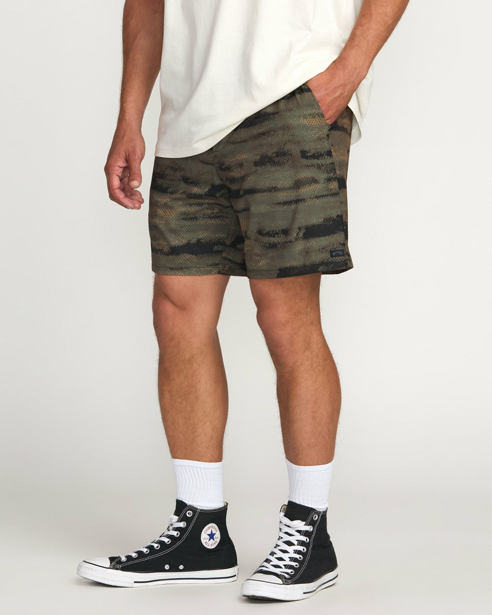 Surftrek Perforated Elastic 17" Hybrid Shorts - Dark Military | Billabong Men