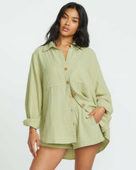 Sweet Swell Long Sleeve Shirt - Avocado | Billabong Women