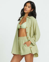 Sweet Swell Long Sleeve Shirt - Avocado | Billabong Women
