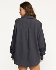 Sweet Swell Long Sleeve Shirt - Black Sands | Billabong Women