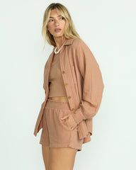 Sweet Swell Long Sleeve Shirt - Rose Brown | Billabong Women