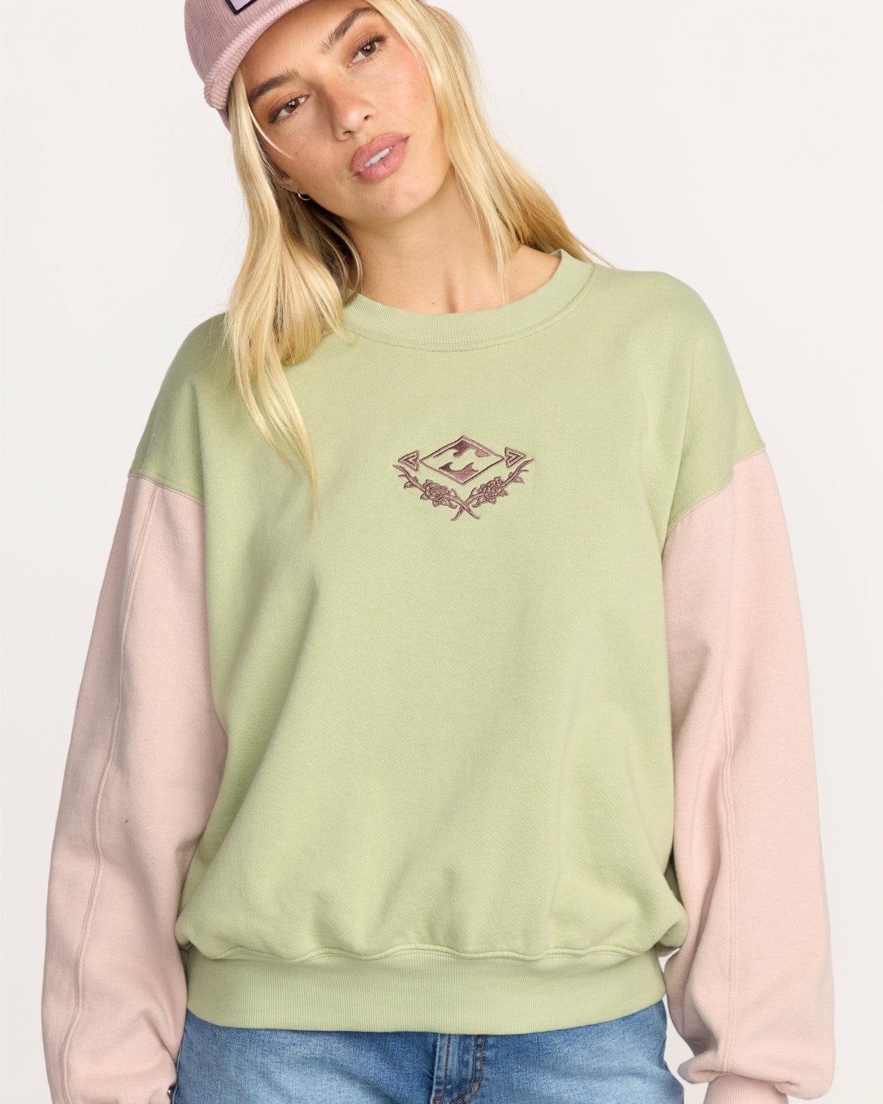 The Original Vibes Kendal Crewneck Sweatshirt - Pistachio | Billabong Women
