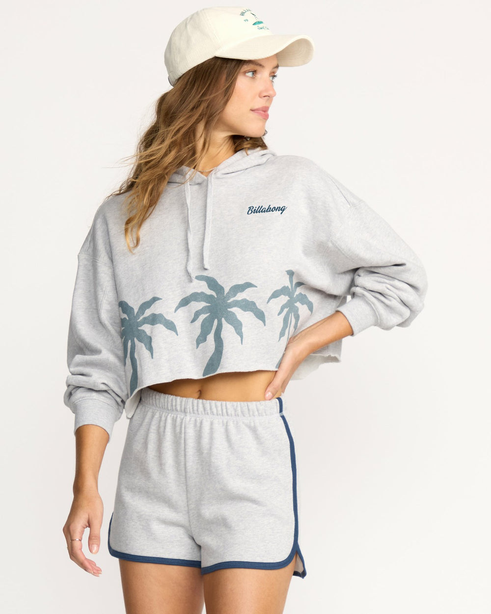 Triple Palms Hoodie - Heather Grey | Billabong Women
