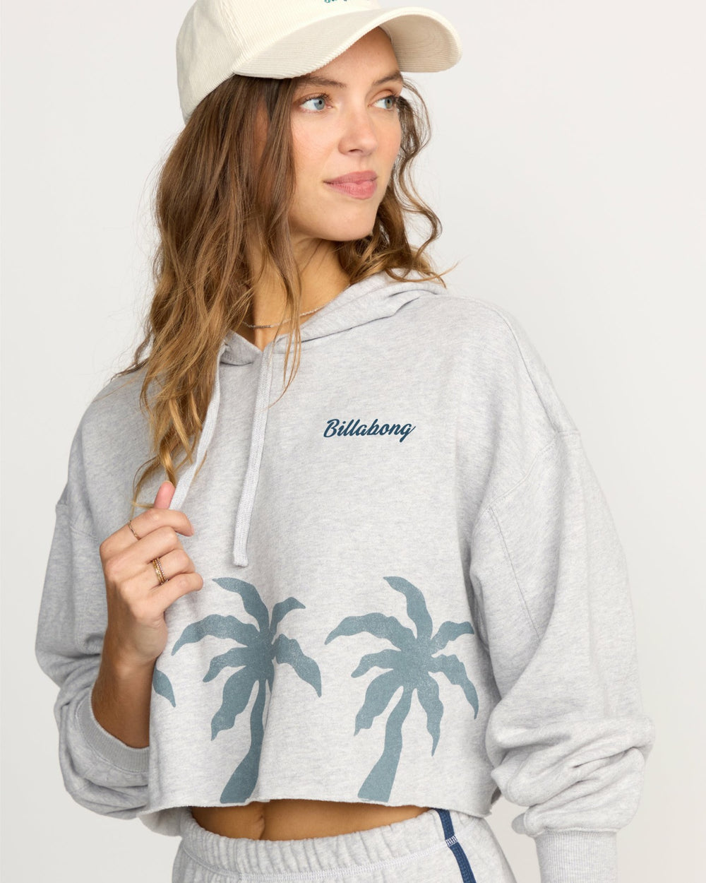 Triple Palms Hoodie - Heather Grey | Billabong Women