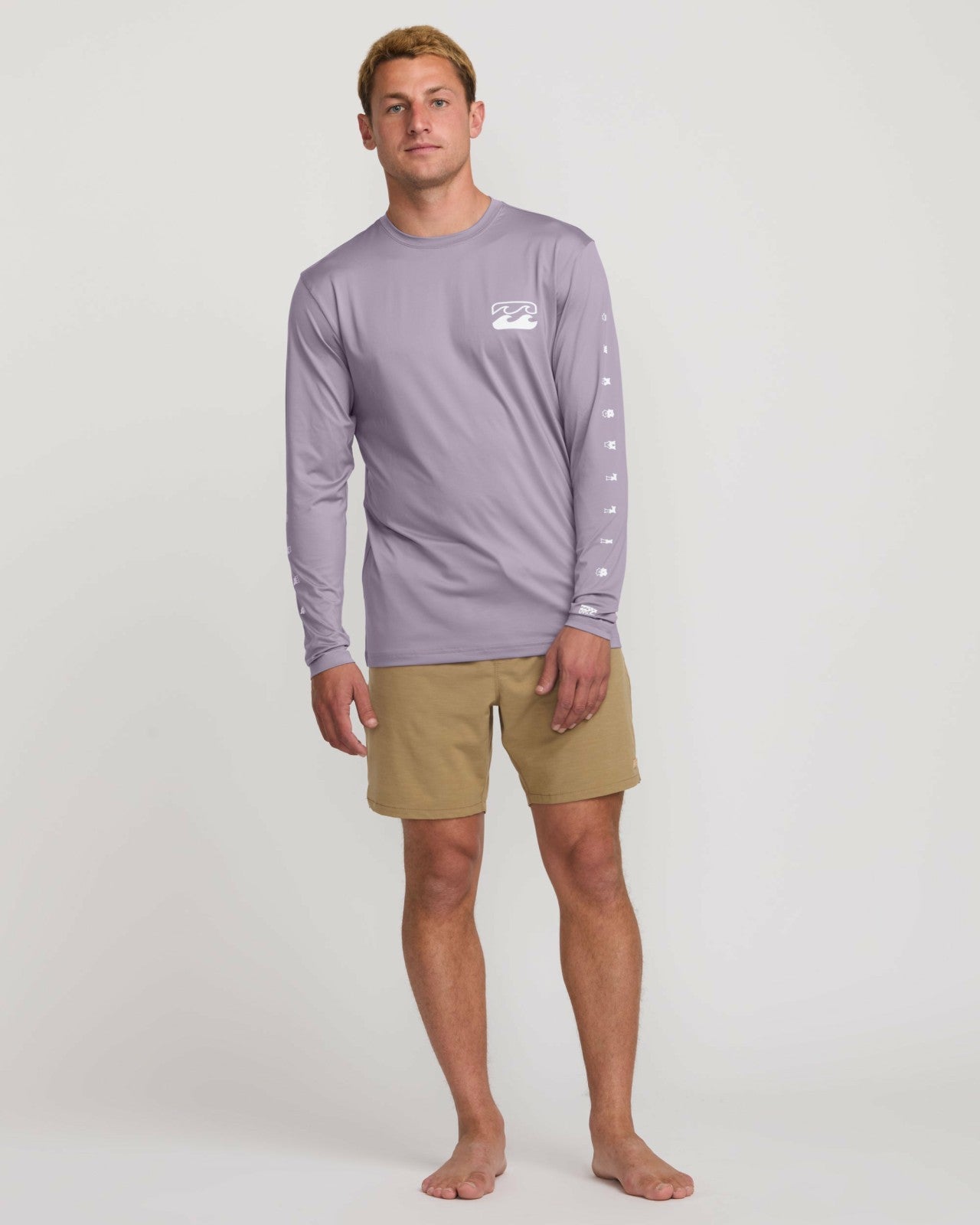 Unity Loose Fit Long Sleeve Surf Tee - Light Purple | Billabong Men