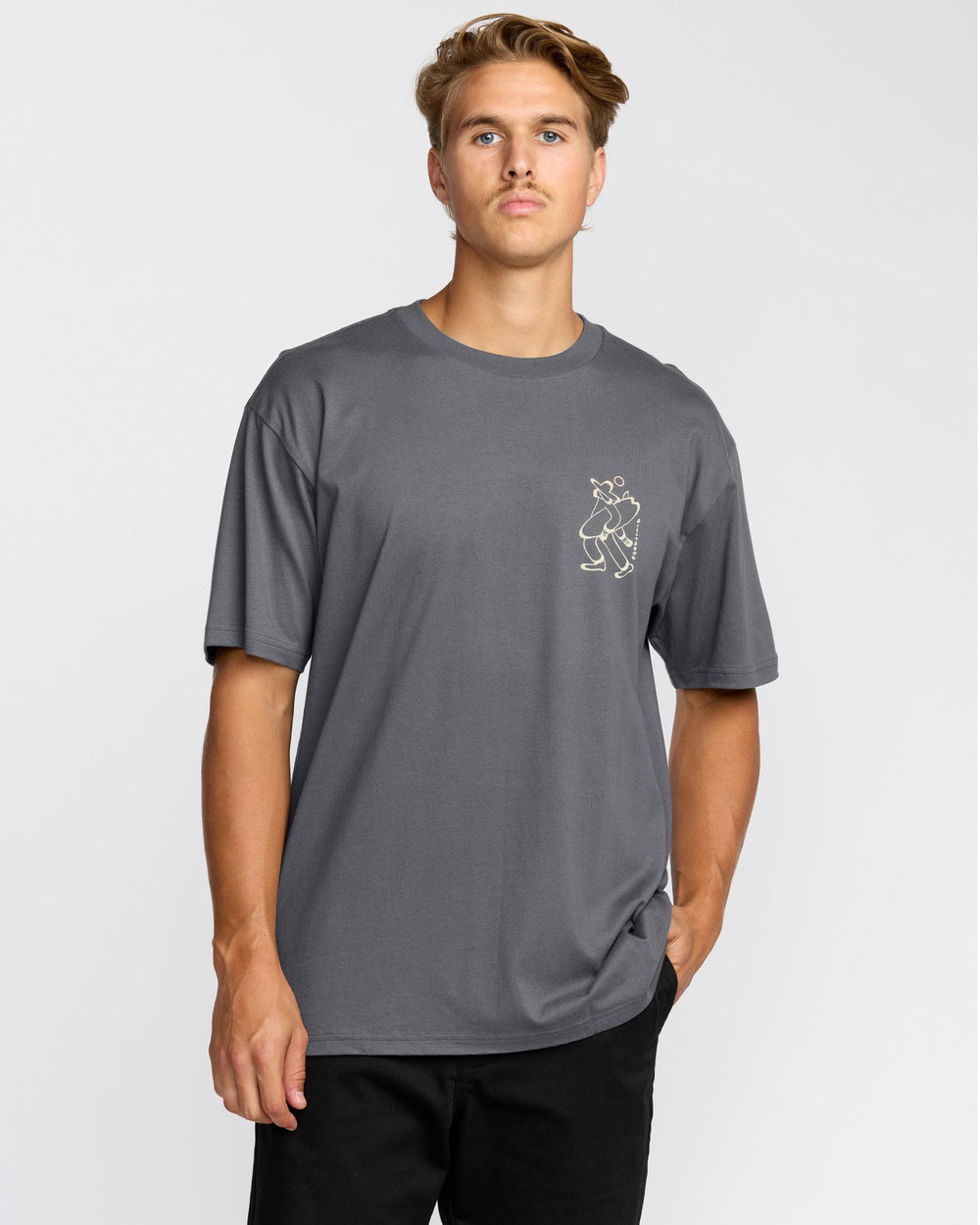 Up The Beach Regular Short Sleeve T-Shirt - Char | Billabong Men