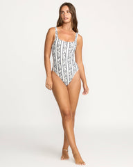 Wave Watcher Scoop Front One-Piece Swimsuit - White Black | Billabong Women