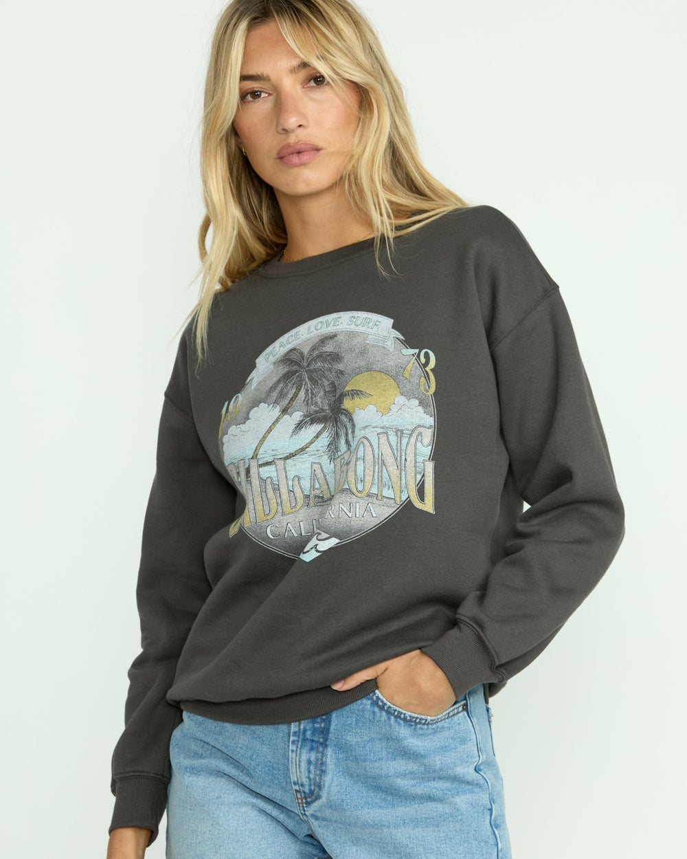 Wonderland Calls Crewneck Sweatshirt - Off Black | Billabong Women