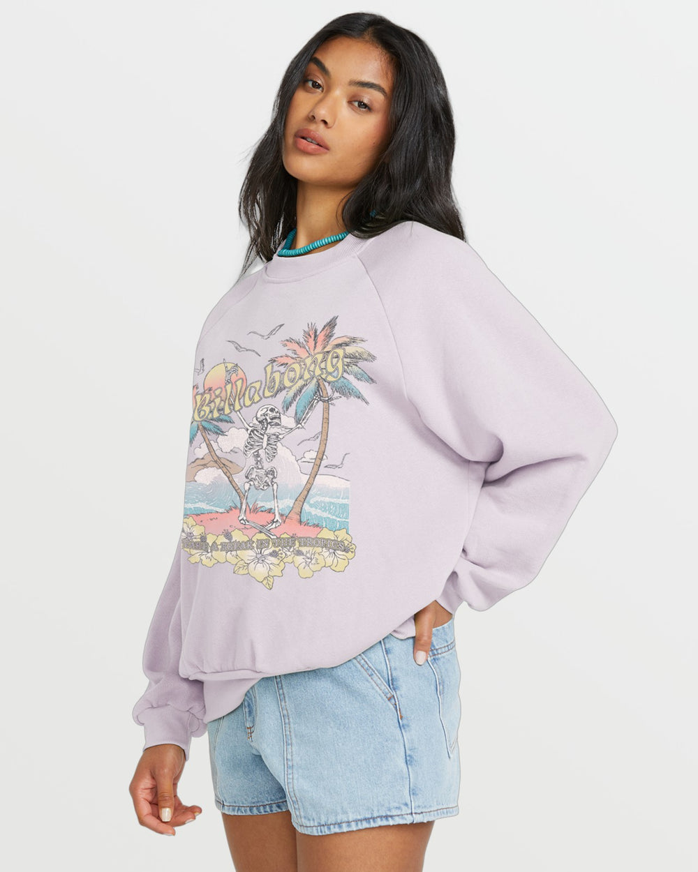 The Waves Crew Sweatshirt - Amethyst Smoke | Billabong Women