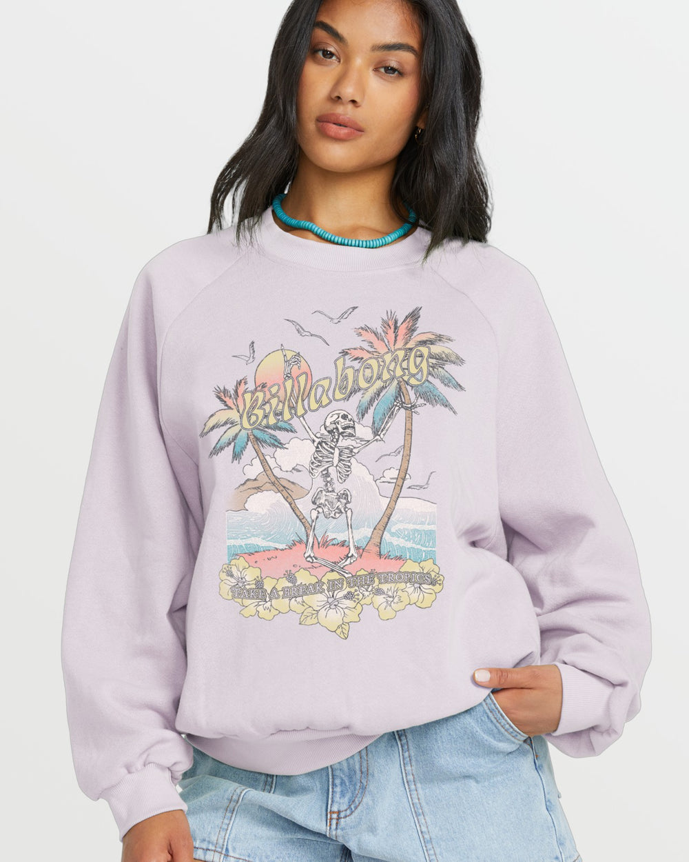 The Waves Crew Sweatshirt - Amethyst Smoke | Billabong Women